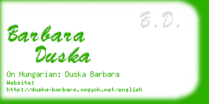 barbara duska business card